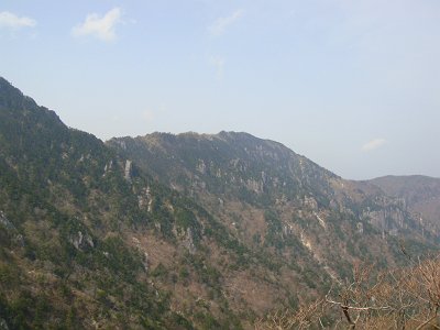 飛び出た不思議な岩があった