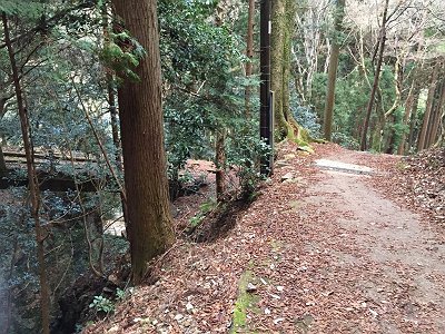左にケーブル廃線跡が見えました