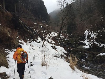林道がやっと終わって登山道へ。ここまでが毎回長く感じる