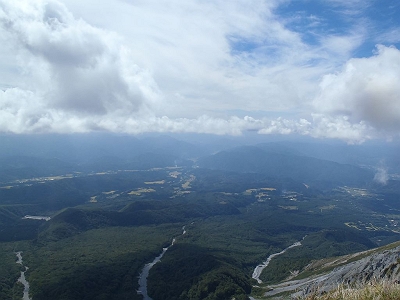 １の沢、２の沢、３の沢を見下ろす