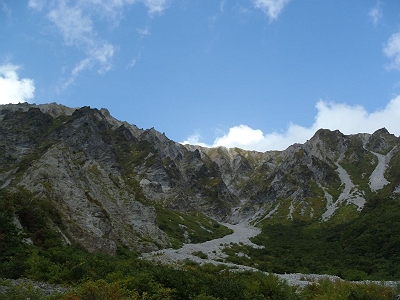 青空と大山の稜線。とても西日本の山とは思えない素晴らしい景観