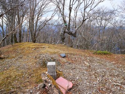 池木屋山山頂(1396m)に到着。本当は1395.9mらしいけどね