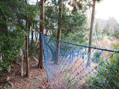 このネットが出てくると分岐は近い。このネットは獣除けなのか私有地なのかよくわからなかった