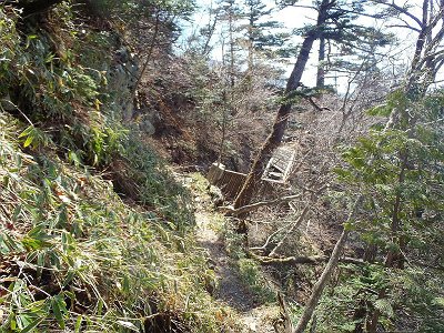 稲村小屋の手前くらいで倒れた橋もあった