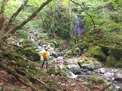 ところどころ沢の分岐があってルーファイする