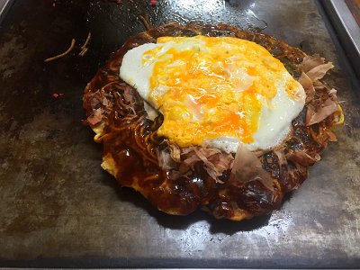 帰りに立ち寄った大淀食堂のお好み焼き屋（恵）で食事をして帰るここのお好み焼き屋美味しい！！