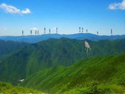 大峰山脈の山を記載してみただんだけど、これで合ってるかはわからない。カシミールで見てみたんだけど若干違う気もする