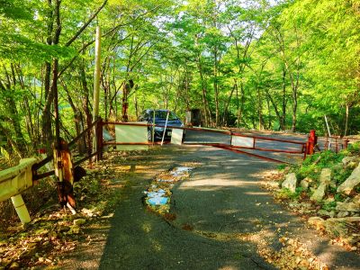 池郷林道ゲートまで下りてきた。林道は話をしながらせっせと下りていったので結構早く終わった感じがした