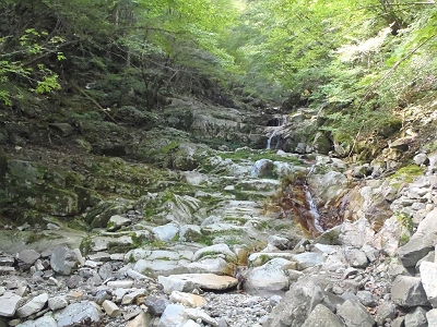 階段状になったナメ地帯に入った