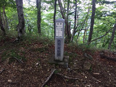 しなの木出合に到着。さあ行者還トンネル西口へ下ります