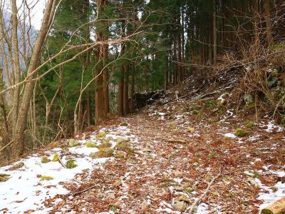 ここから入山。今回は雪も少ないしトレースもあるのでラッセルは必要ないね